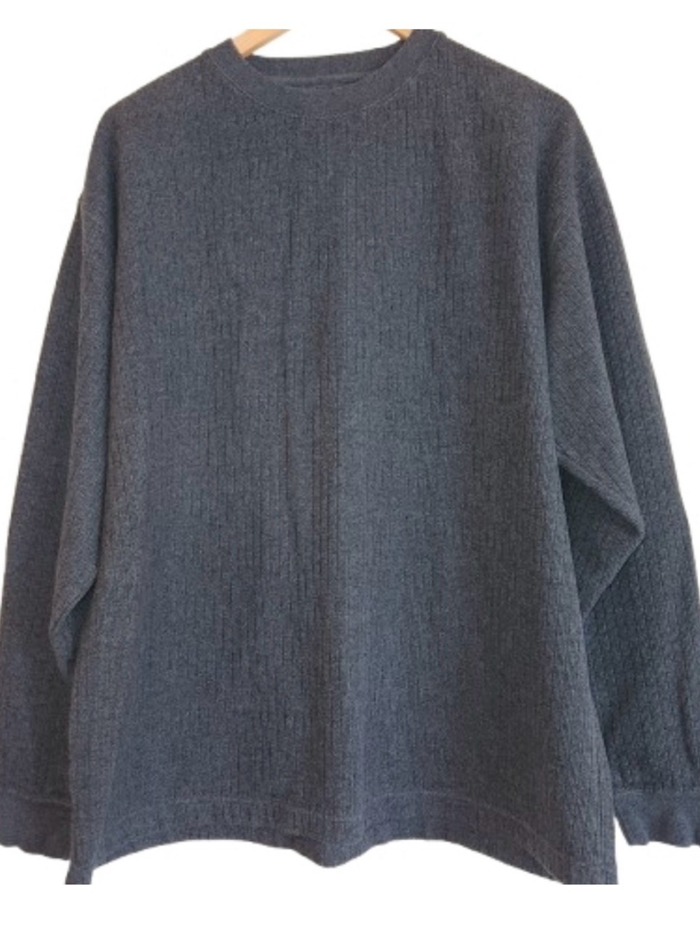 NATURAL LIFE Women’s 💯% Cotton Ribbed Crewneck Sweater in Blue